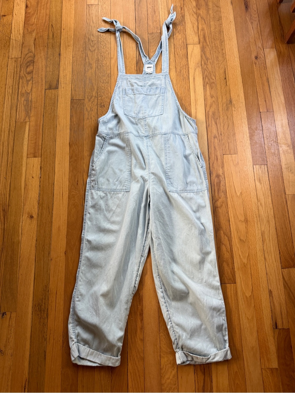 Aerie light blue chambray overalls
